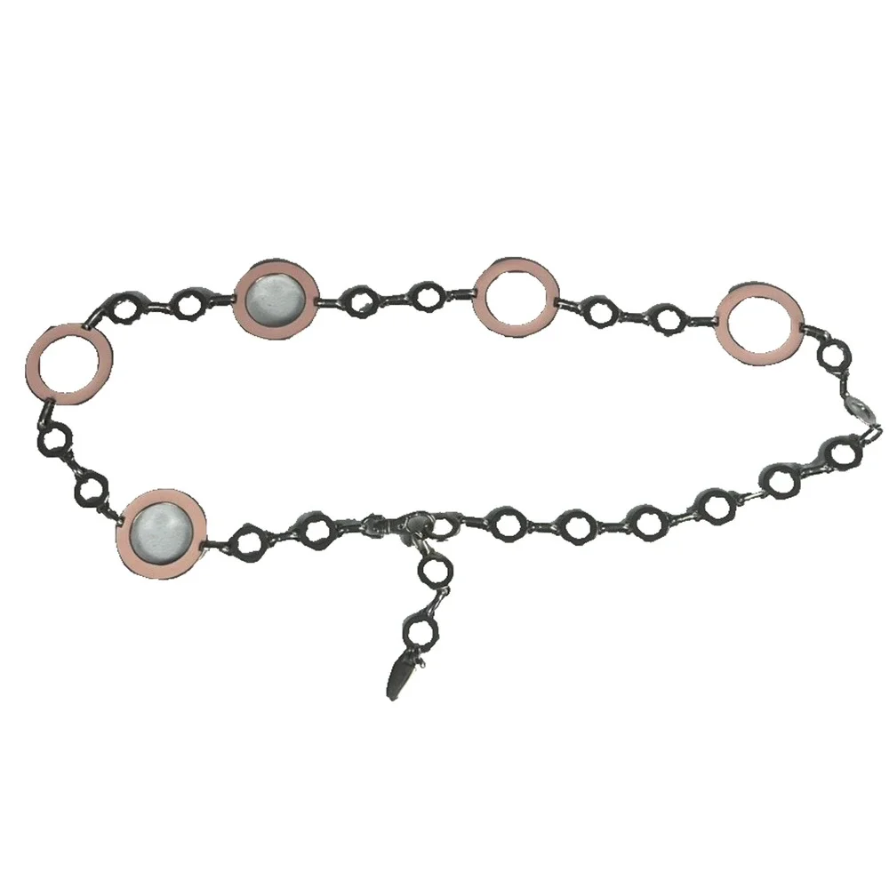 Boutique Belt Pink Silver Open Circles Round Women’s 43